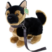 Plyšový pes nemecký ovčiak s vodítkom stojaci 23 cm ECO-FRIENDLY