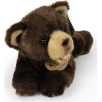 Rappa Plyšový medveď tmavo hnedý ležiaci 15 cm ECO-FRIENDLY