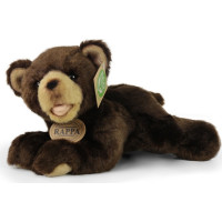 Rappa Plyšový medveď tmavo hnedý ležiaci 15 cm ECO-FRIENDLY