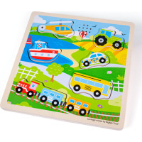 Bigjigs Toys Vkladačka so zvukom Doprava