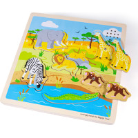 Bigjigs Toys Vkladačka so zvukom Safari