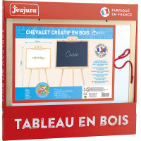 Jeujura Drevený stojan s multifunkčnou tabuľou 56x43 cm a príslušenstvom