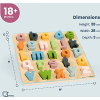 Bigjigs Toys Drevené puzzle malé písmená - abc