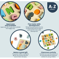 Bigjigs Toys Drevené puzzle malé písmená - abc