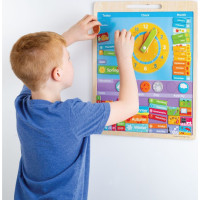 Bigjigs Toys Anglický magnetický kalendár s hodinami
