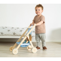 Tidlo Drevený golfový kočík pre bábiky modrý