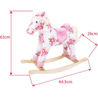 Bigjigs Toys Drevený hojdací kôň s kvetmi