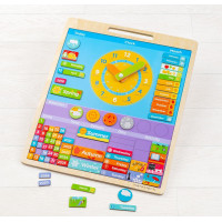 Bigjigs Toys Anglický magnetický kalendár s hodinami
