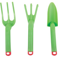 Bigjigs Toys Záhradný set náradie plastový zelený 3ks