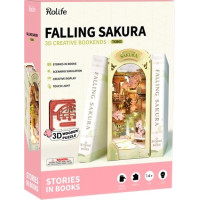RoboTime 3D Puzzle Zarážka na knihy "Falling Sakura" (drevená)