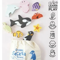 Le Toy Van Petilou Skladacia veža Oceán 9 ks