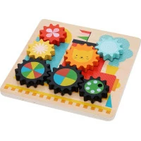 Petit Collage Puzzle ozubené kolieska vláčik