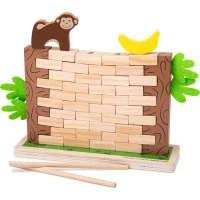 Bigjigs Toys Drevená motorická hra Padajúce džungľa