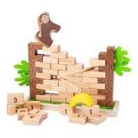 Bigjigs Toys Drevená motorická hra Padajúce džungľa
