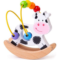 Bigjigs Baby Motorický labyrint hojdačka kravička