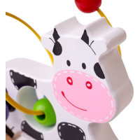 Bigjigs Baby Motorický labyrint hojdačka kravička