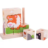 Bigjigs Baby Nasadzovacie kocky zvieratká