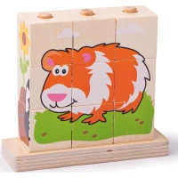 Bigjigs Baby Nasadzovacie kocky zvieratká