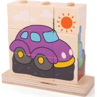 Bigjigs Baby Nasadzovacie kocky dopravné prostriedky