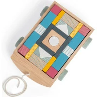 Bigjigs Toys Vozík s drevenými kockami