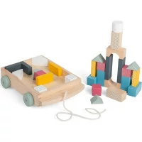 Bigjigs Toys Vozík s drevenými kockami
