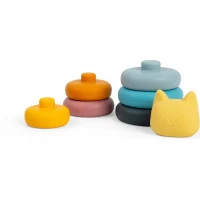 Bigjigs Toys Silikónová stohovacia veža Mačka