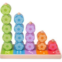 Bigjigs Baby Nasadzovanie farebných kvetiniek