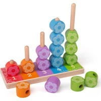 Bigjigs Baby Nasadzovanie farebných kvetiniek