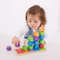 Bigjigs Baby Nasadzovanie farebných kvetiniek