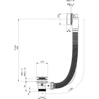 Polysan MARBLE vaňová súprava, bovden, dĺžka 800mm, čierna mat 11042.21