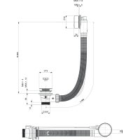 Polysan Vaňová súprava, bovden, dĺžka 600mm, zátka 72mm, chróm 71850