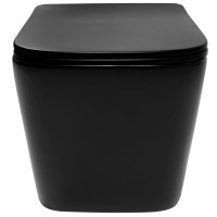 Závesné WC Rea Julio RIMLESS + Duroplast sedátko flat - čierne matné