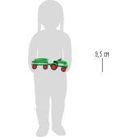 small foot Drevený traktor s vlečkou zelený