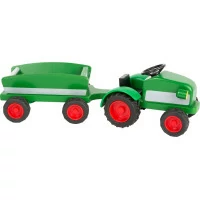 small foot Drevený traktor s vlečkou zelený