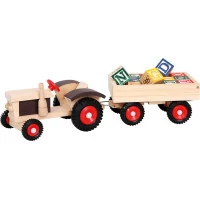 Bino Traktor s gumovými kolesami a vlečkou ABC