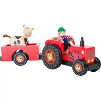 small foot Drevený farmársky ťahací traktor