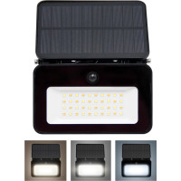Solight LED solárne svetielko so senzorom, 6W, 660lm, 3CCT, Li-Ion, čierna