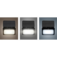 Solight LED solárne svetielko so senzorom, 6W, 660lm, 3CCT, Li-Ion, čierna