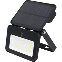 Solight LED solárne svetielko so senzorom, 6W, 660lm, 3CCT, Li-Ion, čierna
