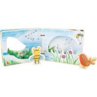 small foot Drevená obrázková knižka so včielkou