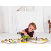 Bigjigs Rail drevená vláčikodráha farma - rozbalené