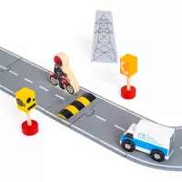 Bigjigs Rail Drevená sada príslušenstva cesty