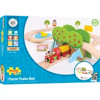 Bigjigs Rail Drevená vláčikodráha farma