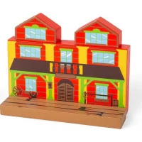 Bigjigs Rail Drevená vláčikodráha divoký západ 62 dielov