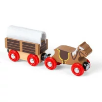 Bigjigs Rail Drevená vláčikodráha divoký západ 62 dielov