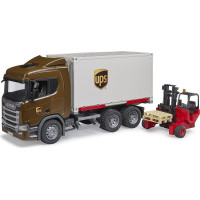 Bruder Logistické vozidlo Scania UPS s vysokozdvižným vozíkom