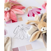 Doudou Darčeková sada - plyšový muchláčik králiček ružový 28 cm