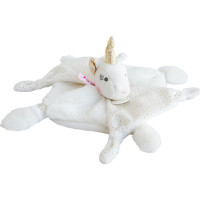 Doudou Darčeková sada - plyšový muchláčik jednorožec 22 cm