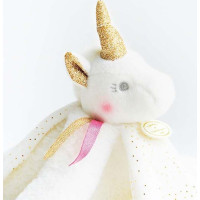 Doudou Darčeková sada - plyšový muchláčik jednorožec 22 cm