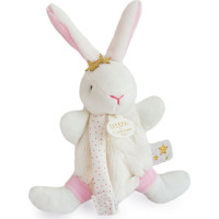 Doudou Darčeková sada - Hračka s úchytom na cumlík králiček 15 cm